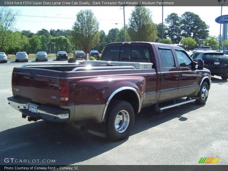 Dark Toreador Red Metallic / Medium Parchment 2004 Ford F350 Super Duty Lariat Crew Cab Dually