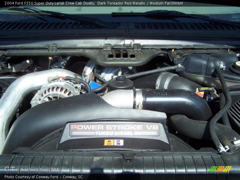 Dark Toreador Red Metallic / Medium Parchment 2004 Ford F350 Super Duty Lariat Crew Cab Dually