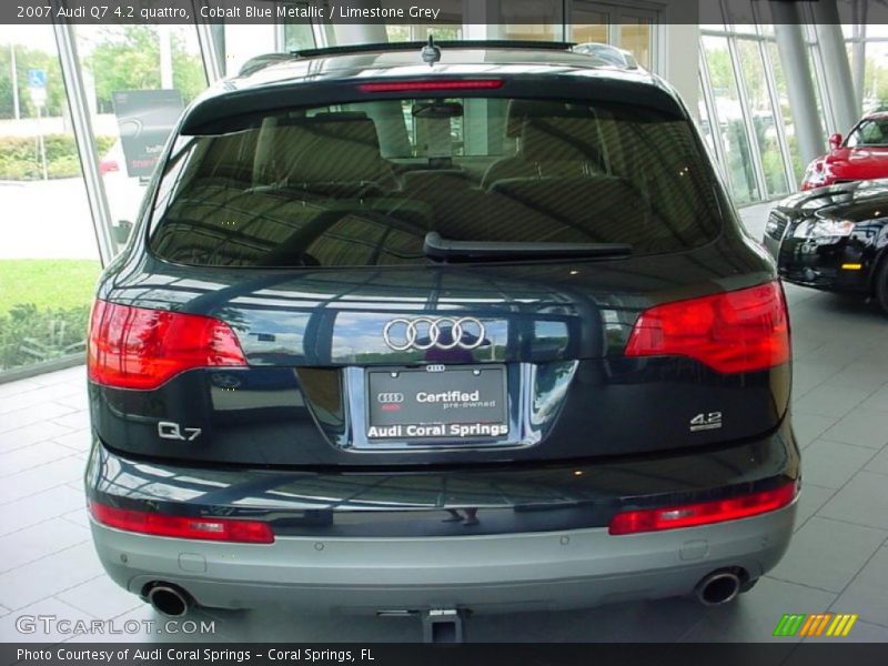 Cobalt Blue Metallic / Limestone Grey 2007 Audi Q7 4.2 quattro