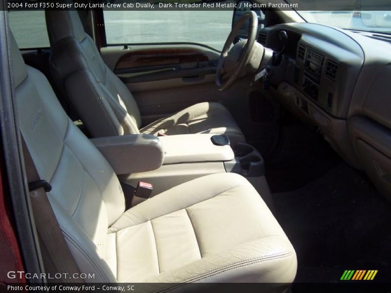 Dark Toreador Red Metallic / Medium Parchment 2004 Ford F350 Super Duty Lariat Crew Cab Dually