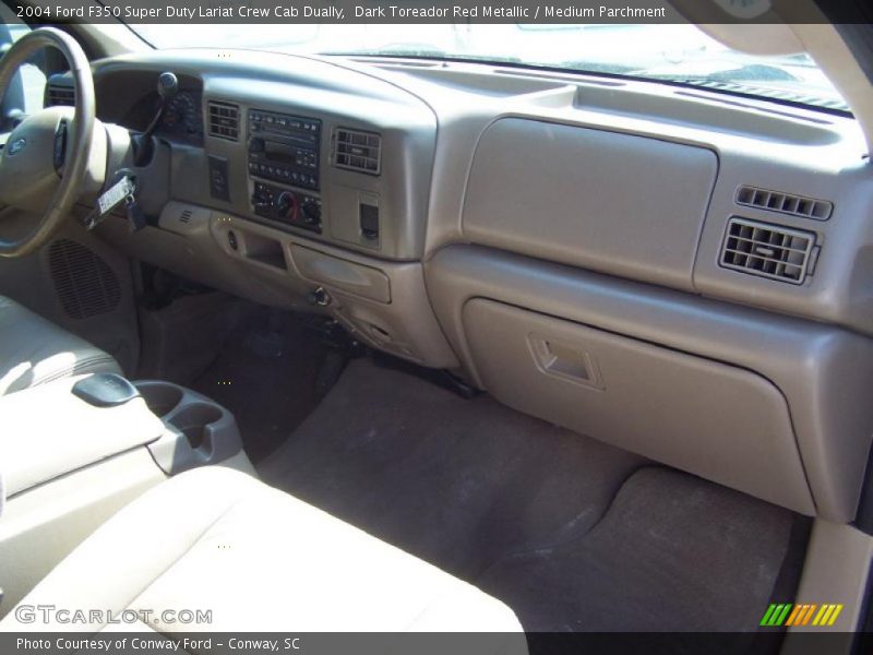 Dark Toreador Red Metallic / Medium Parchment 2004 Ford F350 Super Duty Lariat Crew Cab Dually
