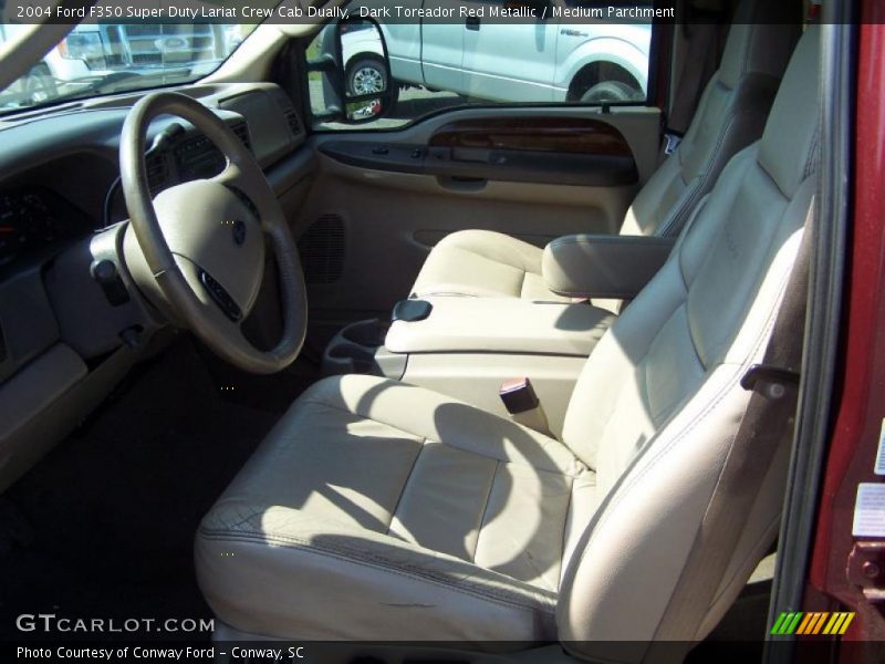 Dark Toreador Red Metallic / Medium Parchment 2004 Ford F350 Super Duty Lariat Crew Cab Dually