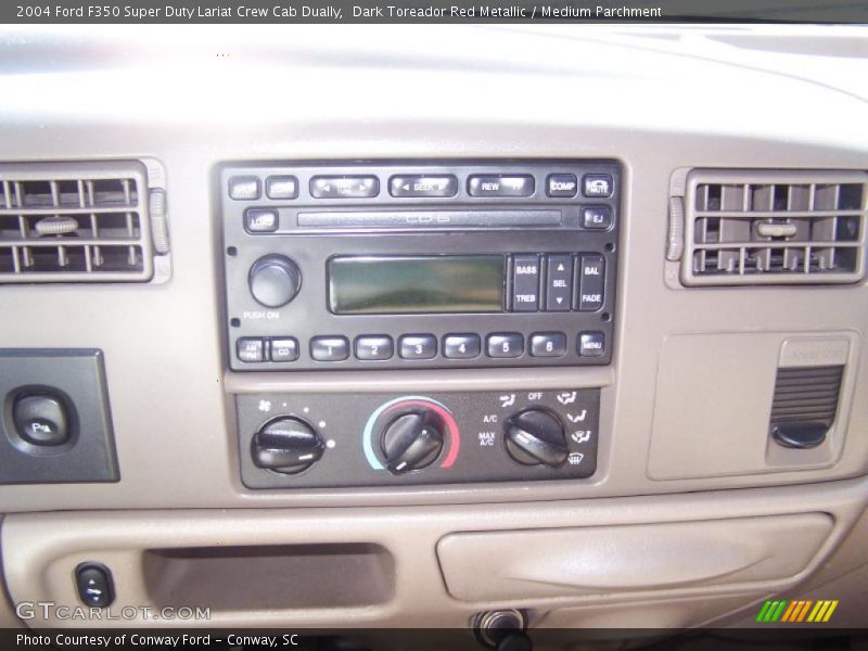 Dark Toreador Red Metallic / Medium Parchment 2004 Ford F350 Super Duty Lariat Crew Cab Dually