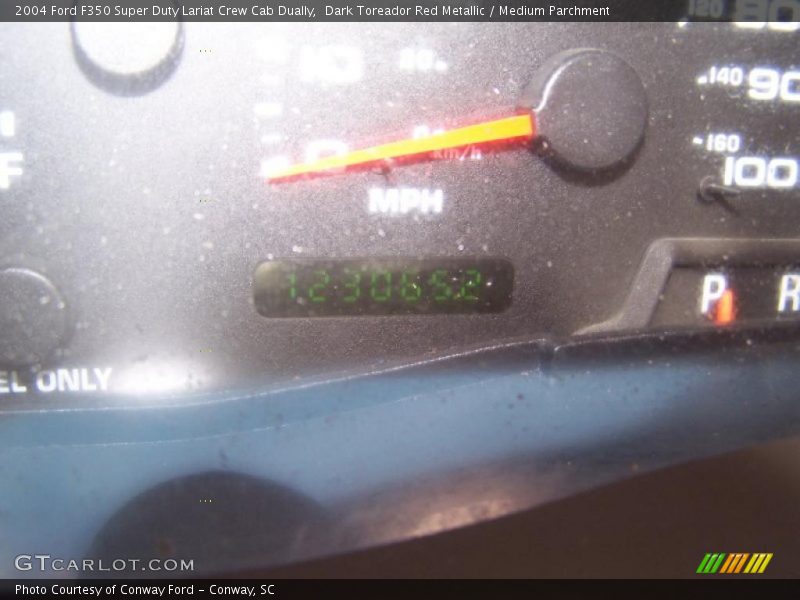 Dark Toreador Red Metallic / Medium Parchment 2004 Ford F350 Super Duty Lariat Crew Cab Dually