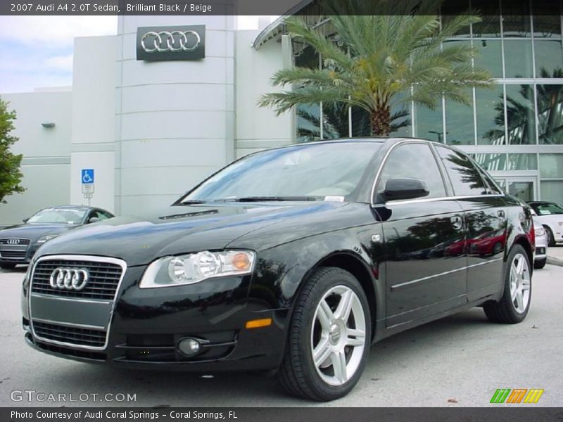 Brilliant Black / Beige 2007 Audi A4 2.0T Sedan