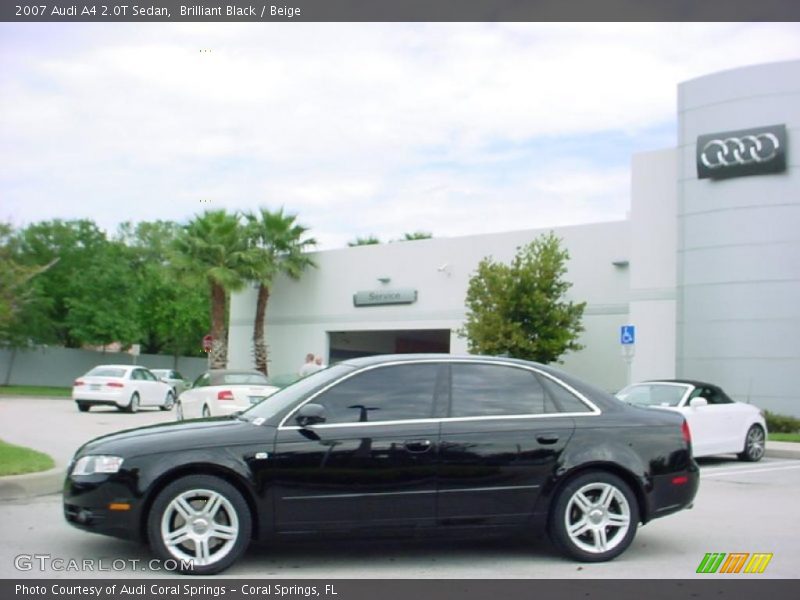 Brilliant Black / Beige 2007 Audi A4 2.0T Sedan