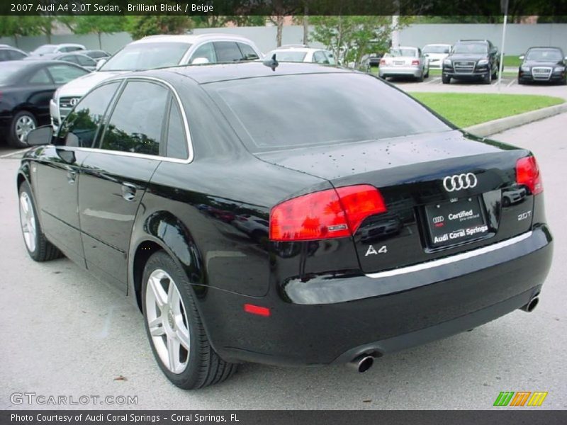 Brilliant Black / Beige 2007 Audi A4 2.0T Sedan