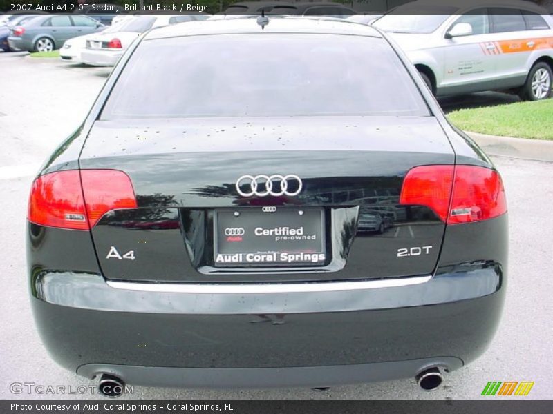 Brilliant Black / Beige 2007 Audi A4 2.0T Sedan