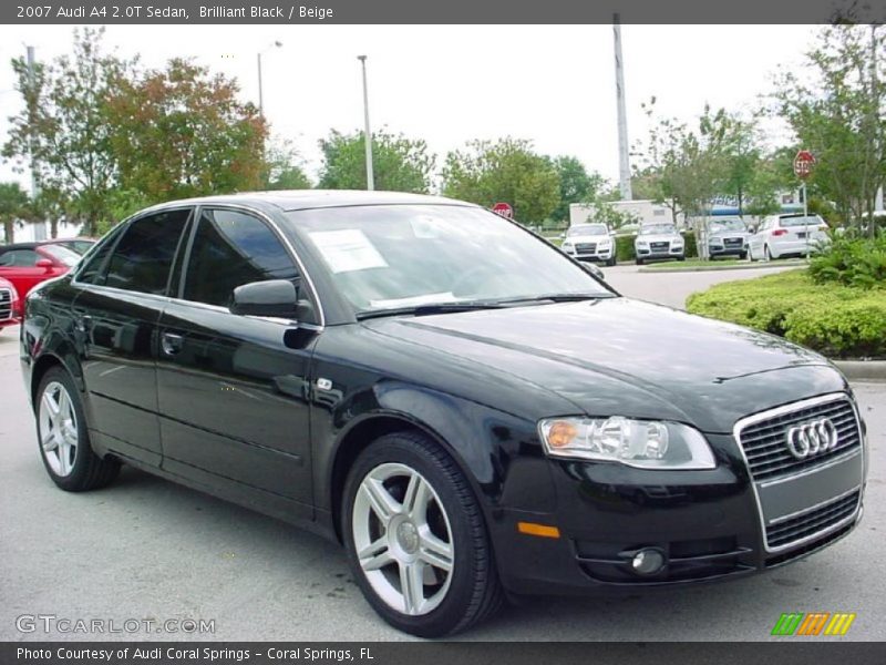 Brilliant Black / Beige 2007 Audi A4 2.0T Sedan