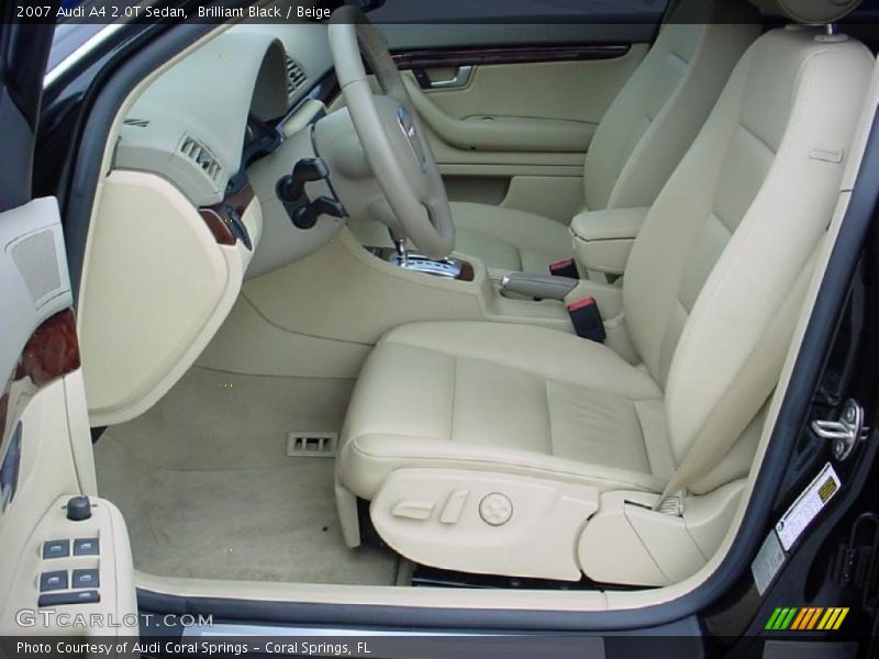 Brilliant Black / Beige 2007 Audi A4 2.0T Sedan