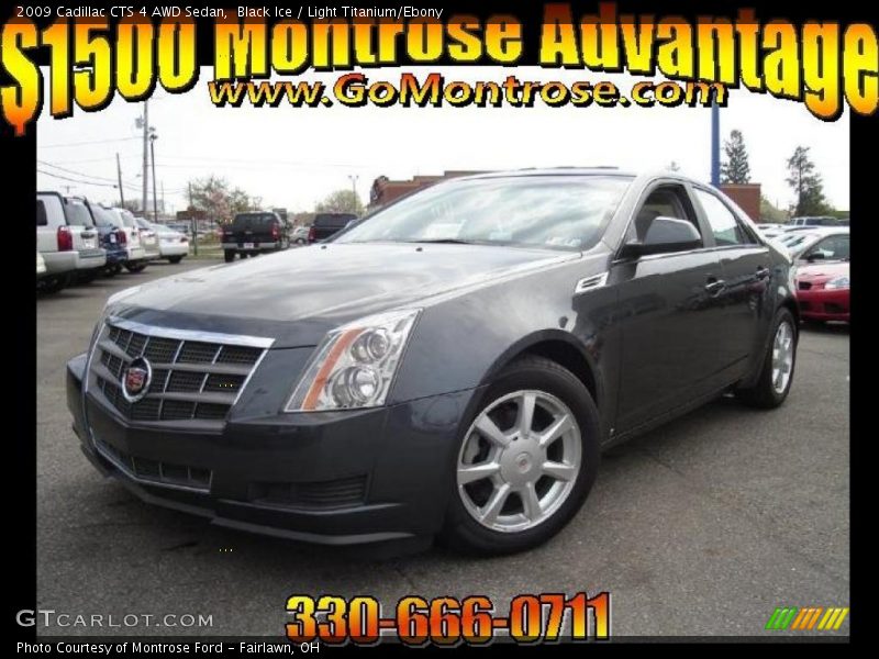 Black Ice / Light Titanium/Ebony 2009 Cadillac CTS 4 AWD Sedan