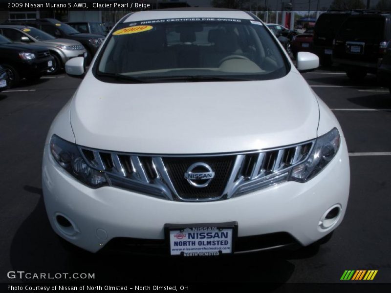 Glacier Pearl / Beige 2009 Nissan Murano S AWD