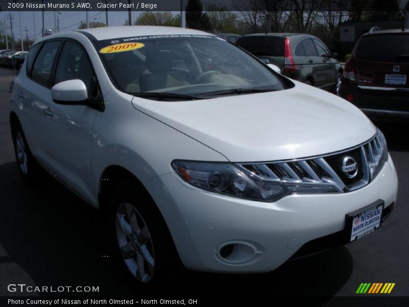 Glacier Pearl / Beige 2009 Nissan Murano S AWD