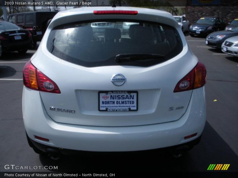 Glacier Pearl / Beige 2009 Nissan Murano S AWD