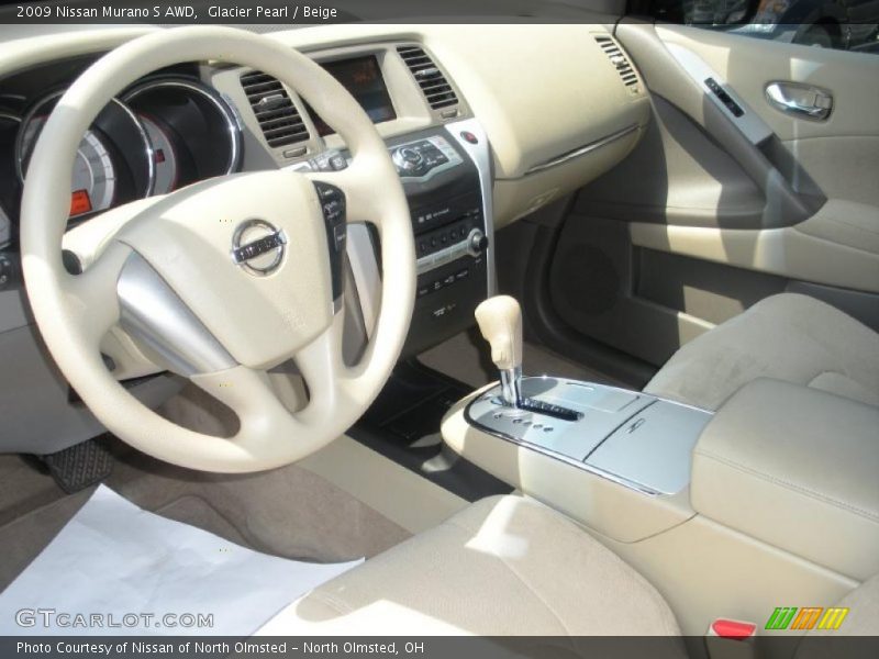 Glacier Pearl / Beige 2009 Nissan Murano S AWD