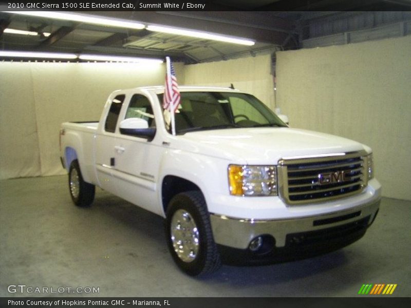 Summit White / Ebony 2010 GMC Sierra 1500 SLE Extended Cab