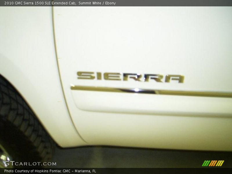 Summit White / Ebony 2010 GMC Sierra 1500 SLE Extended Cab
