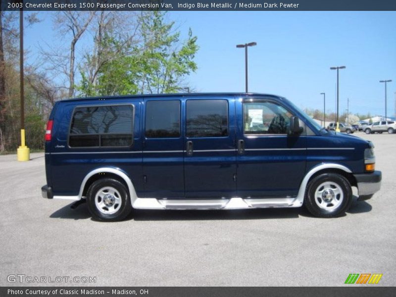 Indigo Blue Metallic / Medium Dark Pewter 2003 Chevrolet Express 1500 Passenger Conversion Van