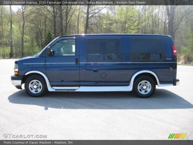 Indigo Blue Metallic / Medium Dark Pewter 2003 Chevrolet Express 1500 Passenger Conversion Van