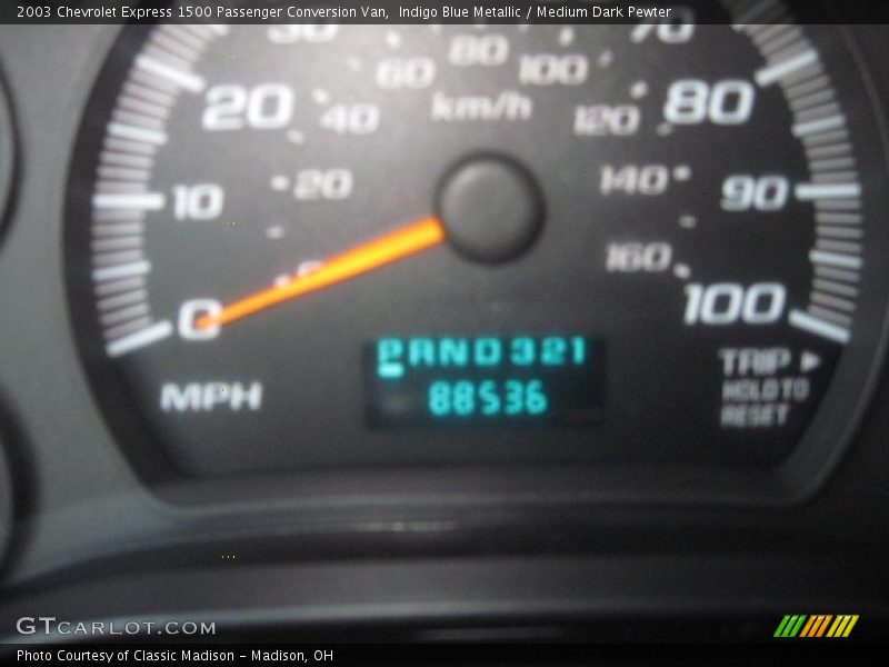 Indigo Blue Metallic / Medium Dark Pewter 2003 Chevrolet Express 1500 Passenger Conversion Van