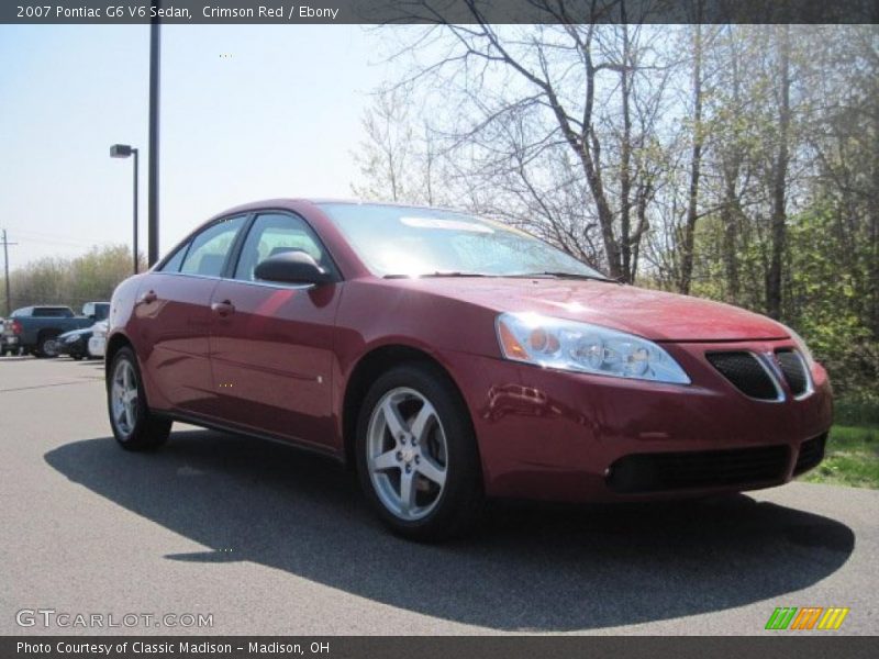 Crimson Red / Ebony 2007 Pontiac G6 V6 Sedan