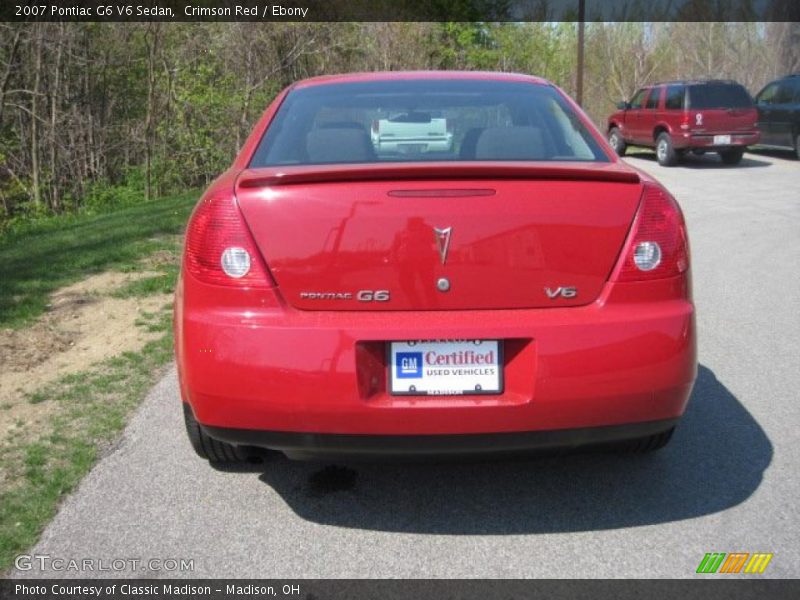 Crimson Red / Ebony 2007 Pontiac G6 V6 Sedan