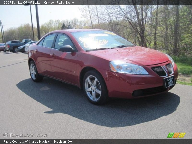 Crimson Red / Ebony 2007 Pontiac G6 V6 Sedan