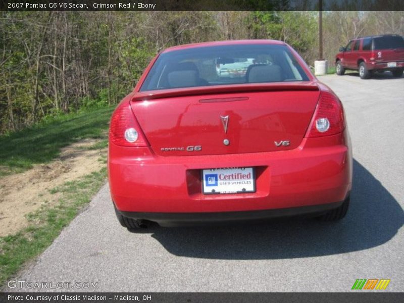 Crimson Red / Ebony 2007 Pontiac G6 V6 Sedan