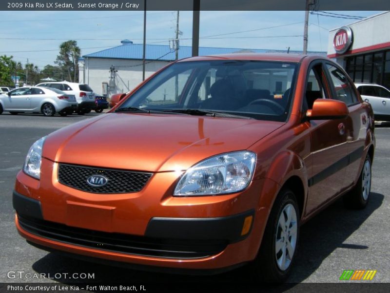 Sunset Orange / Gray 2009 Kia Rio LX Sedan