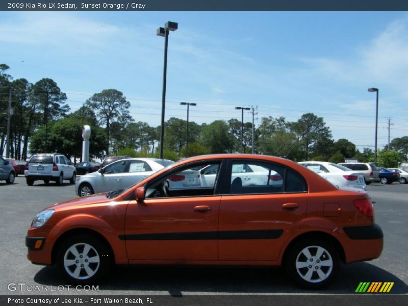 Sunset Orange / Gray 2009 Kia Rio LX Sedan