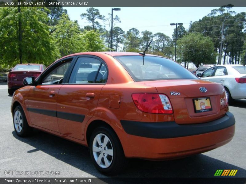 Sunset Orange / Gray 2009 Kia Rio LX Sedan