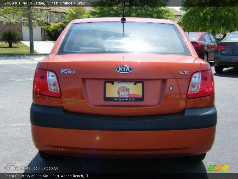 Sunset Orange / Gray 2009 Kia Rio LX Sedan
