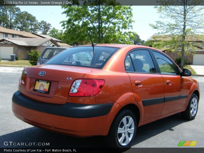 Sunset Orange / Gray 2009 Kia Rio LX Sedan