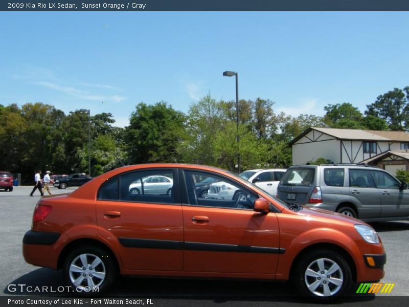 Sunset Orange / Gray 2009 Kia Rio LX Sedan