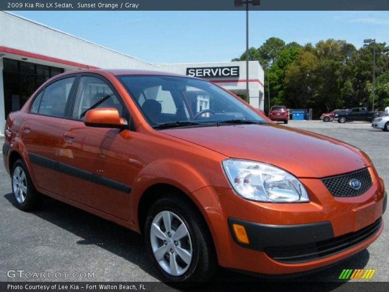 Sunset Orange / Gray 2009 Kia Rio LX Sedan