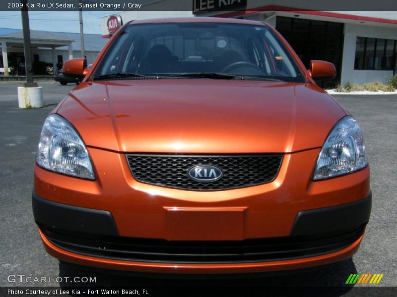 Sunset Orange / Gray 2009 Kia Rio LX Sedan