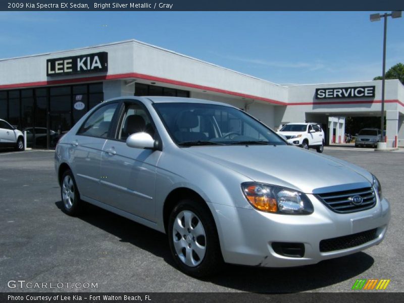 Bright Silver Metallic / Gray 2009 Kia Spectra EX Sedan