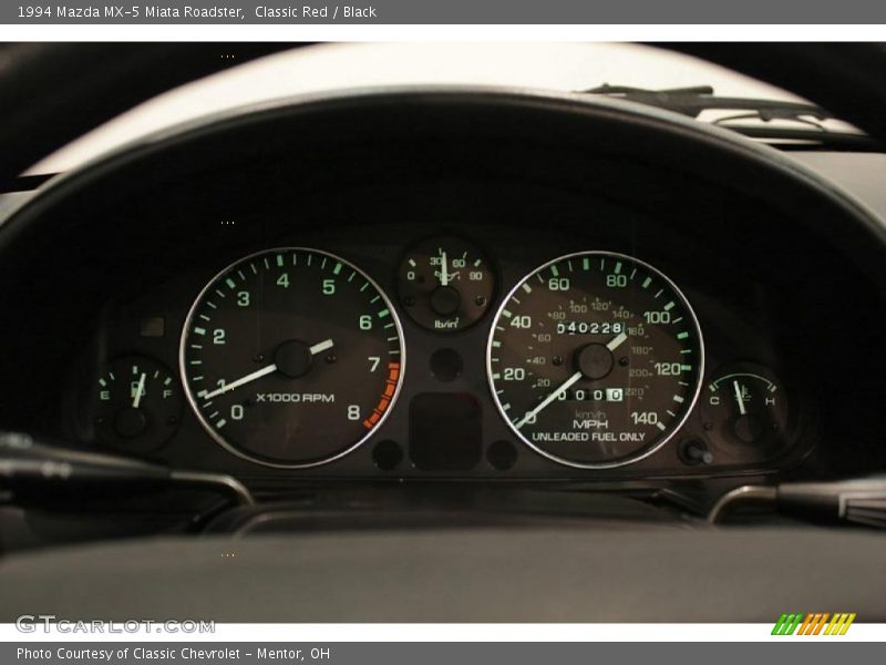 Classic Red / Black 1994 Mazda MX-5 Miata Roadster