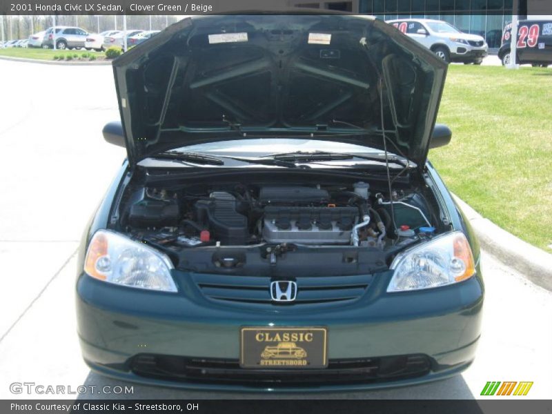 Clover Green / Beige 2001 Honda Civic LX Sedan