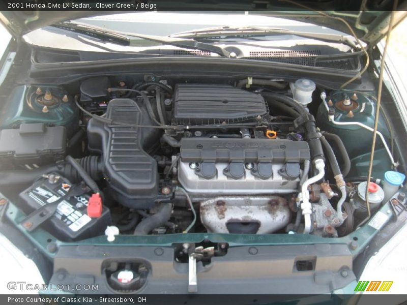 Clover Green / Beige 2001 Honda Civic LX Sedan
