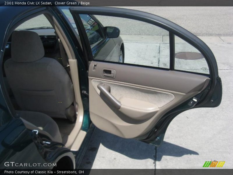 Clover Green / Beige 2001 Honda Civic LX Sedan