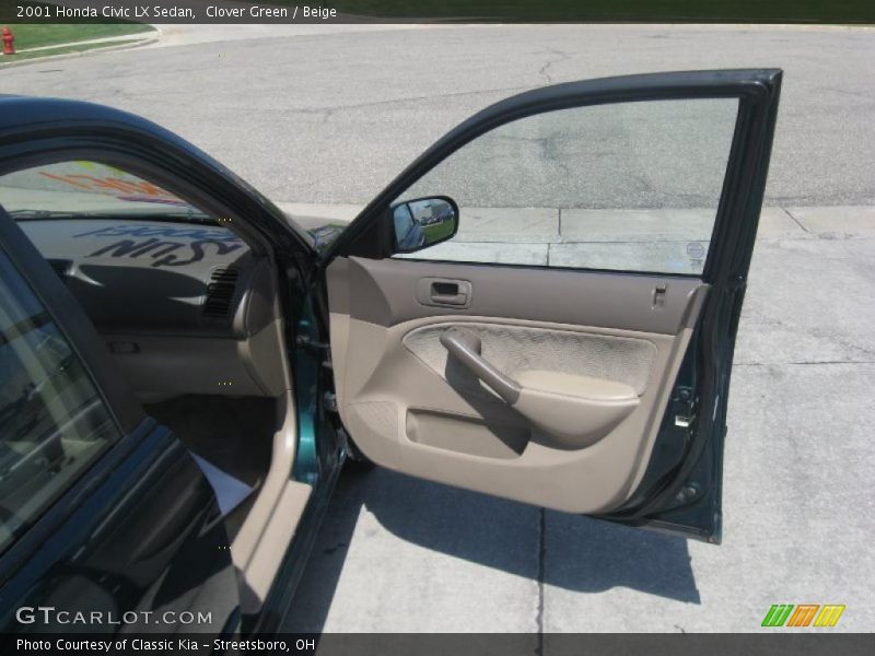 Clover Green / Beige 2001 Honda Civic LX Sedan