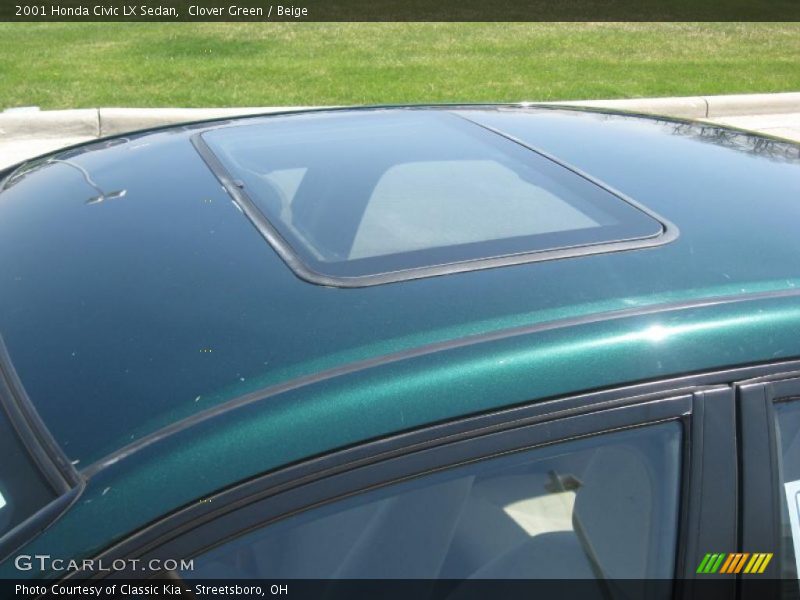 Clover Green / Beige 2001 Honda Civic LX Sedan