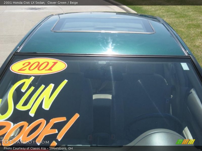 Clover Green / Beige 2001 Honda Civic LX Sedan