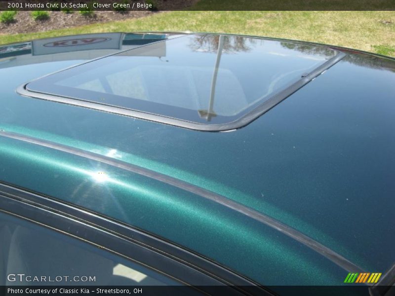 Clover Green / Beige 2001 Honda Civic LX Sedan