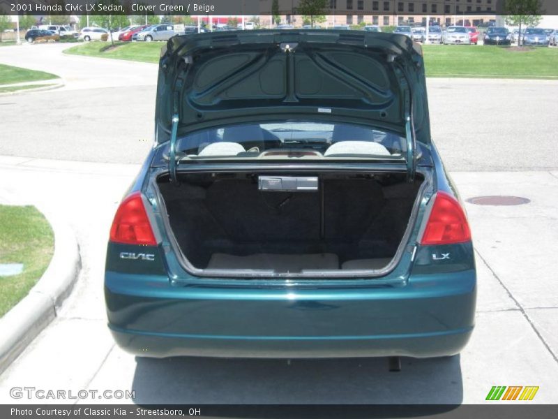 Clover Green / Beige 2001 Honda Civic LX Sedan