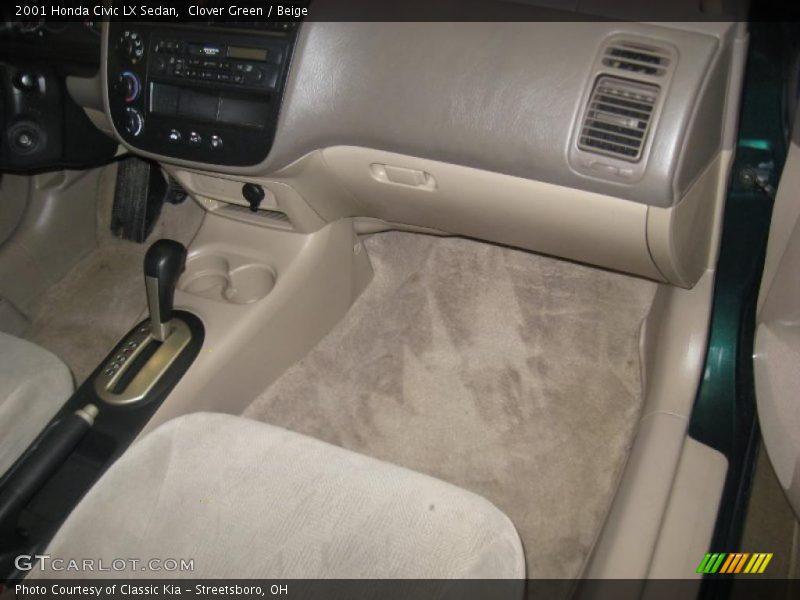 Clover Green / Beige 2001 Honda Civic LX Sedan