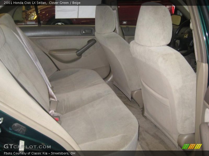Clover Green / Beige 2001 Honda Civic LX Sedan