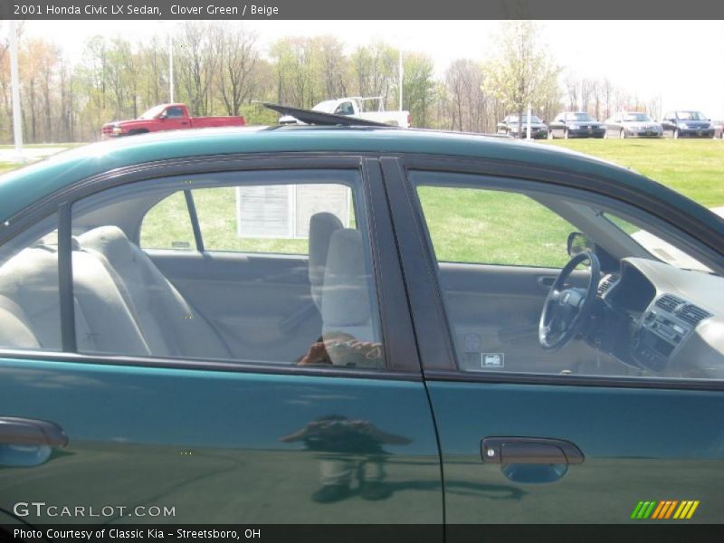Clover Green / Beige 2001 Honda Civic LX Sedan