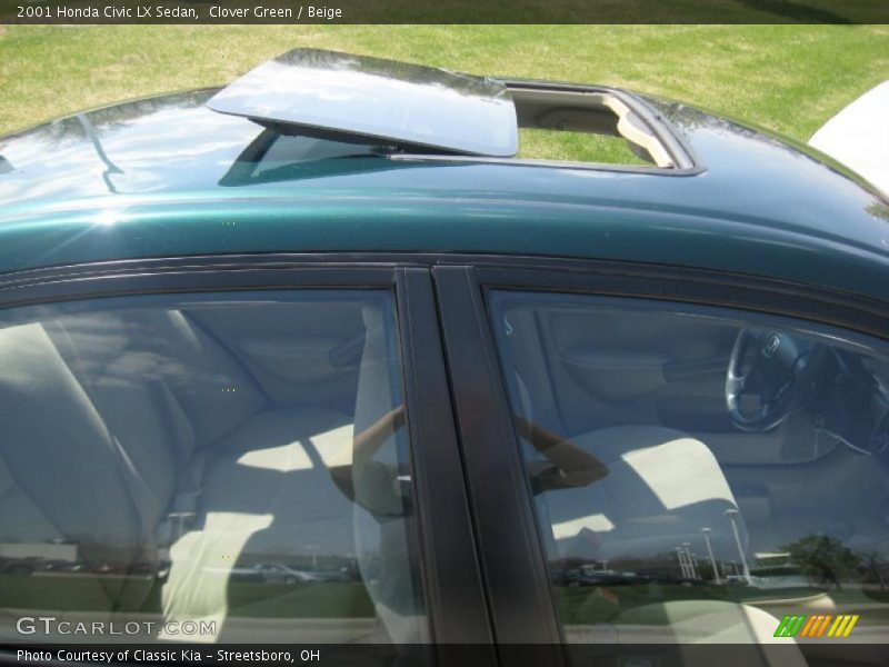Clover Green / Beige 2001 Honda Civic LX Sedan